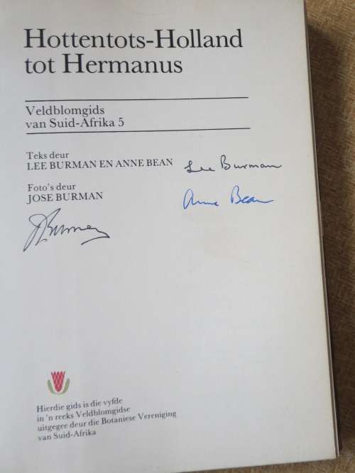 HOTTENTOTS-HOLLAND TOT HERMANUS Teks: Lee Burman &, Ann Bean Foto`s: Jose Burman