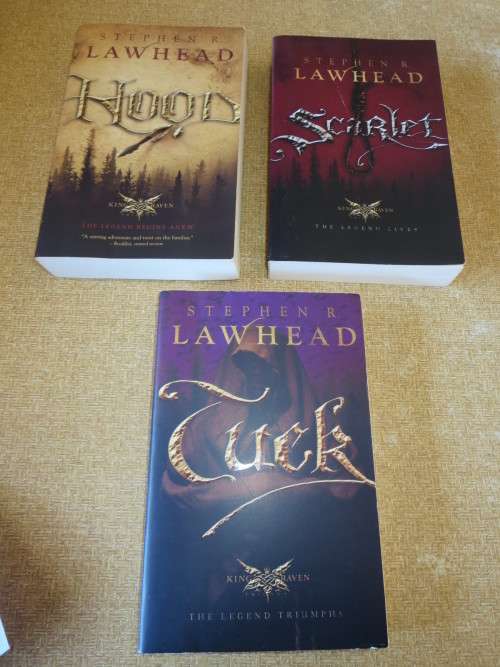 THE KING RAVEN TRILOGY: HOOD, SCARLET and TUCK by Stephen R. Lawhead (3 Vol. in Slipcase)