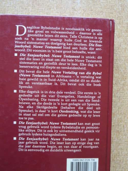 DIE EENJAARBYBEL: NUWE TESTAMENT Lees Volledige Nuwe Testament in 365 dae