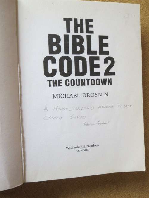 THE BIBLE CODE AND THE BIBLE CODE 2 The Countdown  by Michael Drosnin