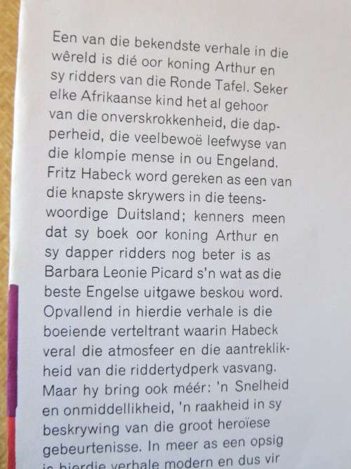 KONING ARTHUR EN SY DAPPER SWAARDVEGTERS  deur Fritz Habeck
