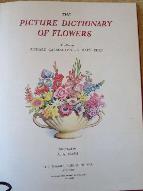 THE PICTURE DICTIONARY OF FLOWERS  by Richard Carrington & Mary Eden  Illustrations: A A Nash