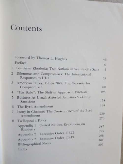 THE `TAR BAY` OPTION  American Policy Toward Southern Rhodesia  by Anthony Lake (RHODESIANA)