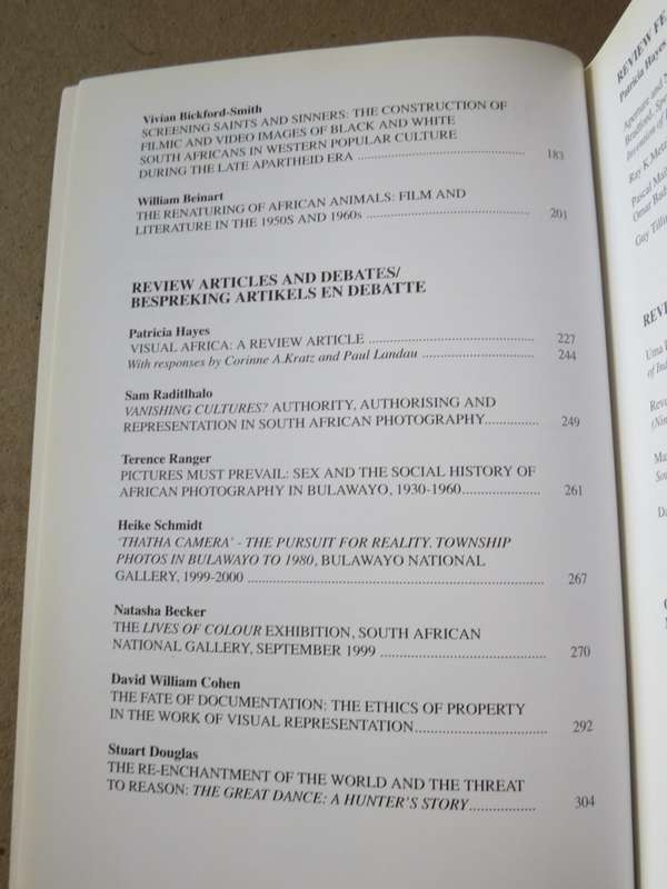 KRONOS: Visual History No 27 Journal of Cape History/Tydskrif van Kaaplandse Geskiedenis