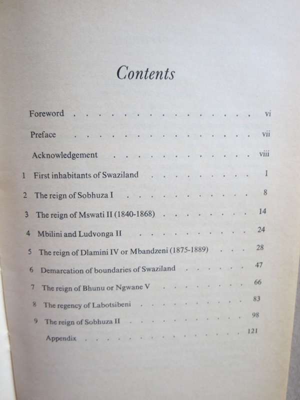 A HISTORY OF SWAZILAND  by S. S. M. Matsebula