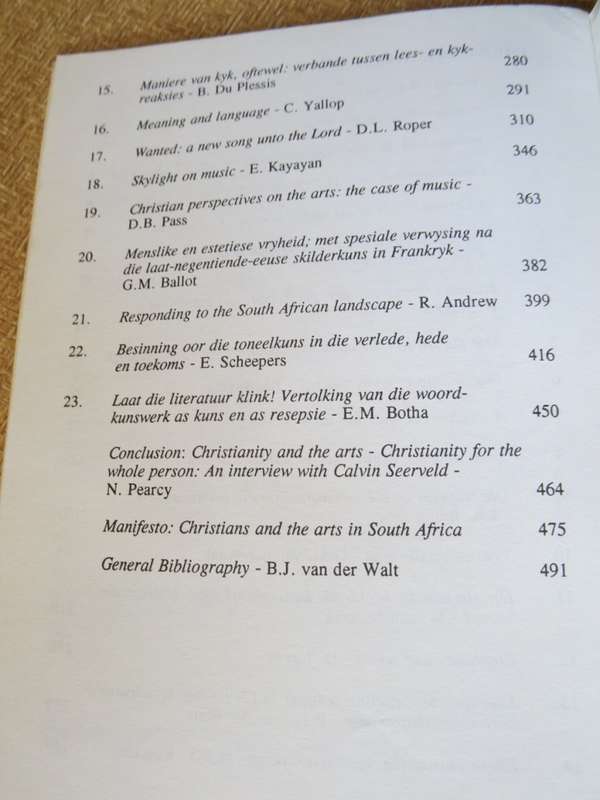 VENSTER OP DIE KUNSTE - Christelike Perspektiewe/A WINDOW ON THE ARTS - Christian Perspectives
