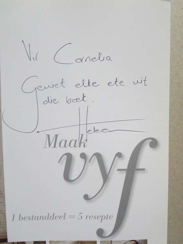 MAAK VYF  1 BESTANDDEEL  5 RESEPTE  deur Heleen Meyer