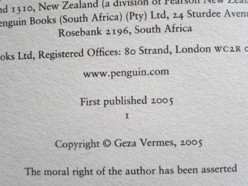 WHO`S WHO IN THE AGE OF JESUS  by Geza Vermes