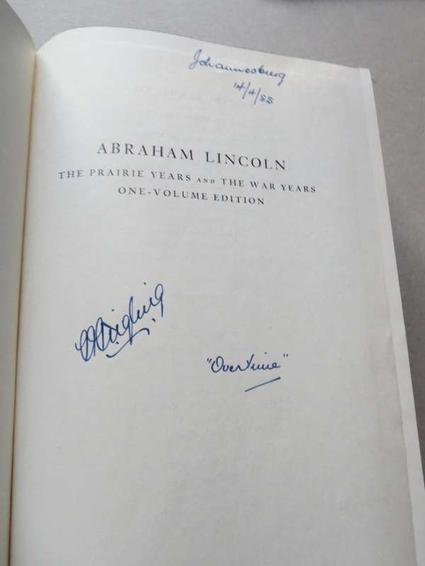 ABRAHAM LINCOLN `The Prairie Years and The War Years` by Carl Sandburg