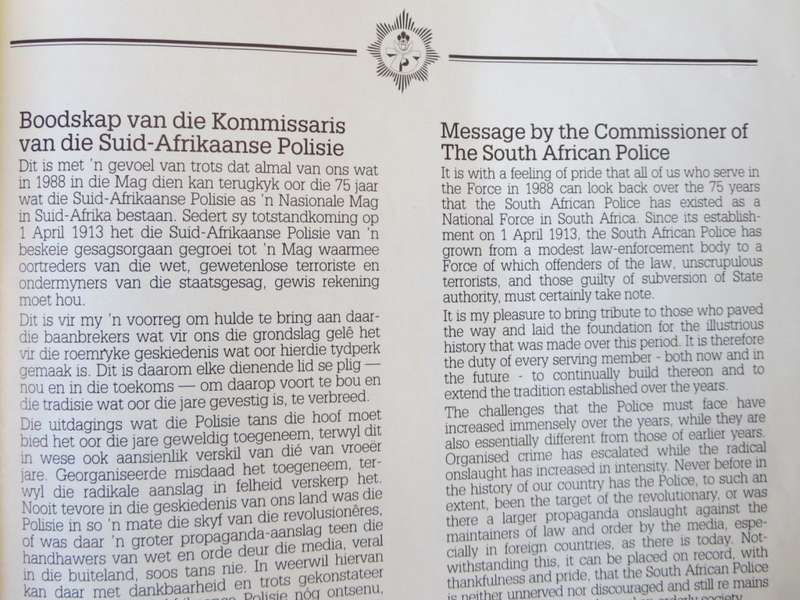 1988 SAP JAARBOEK. (75ste bestaansjaar van die SAP)