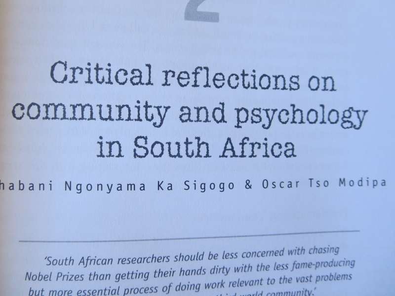 SELF, COMMUNITY AND PSYCHOLOGY. Editors: Kopano Ratele, Norman Duncan and Derek Hook