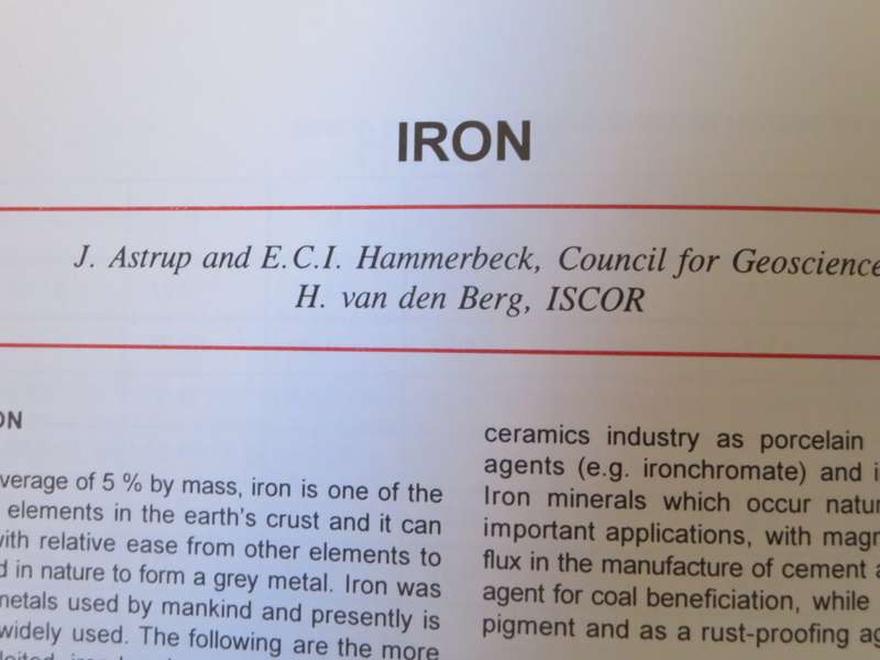 THE MINERAL RESOURCES OF SOUTH AFRICA. Handbook 16. Edited by MGC Wilson and CR Anhaeusser.