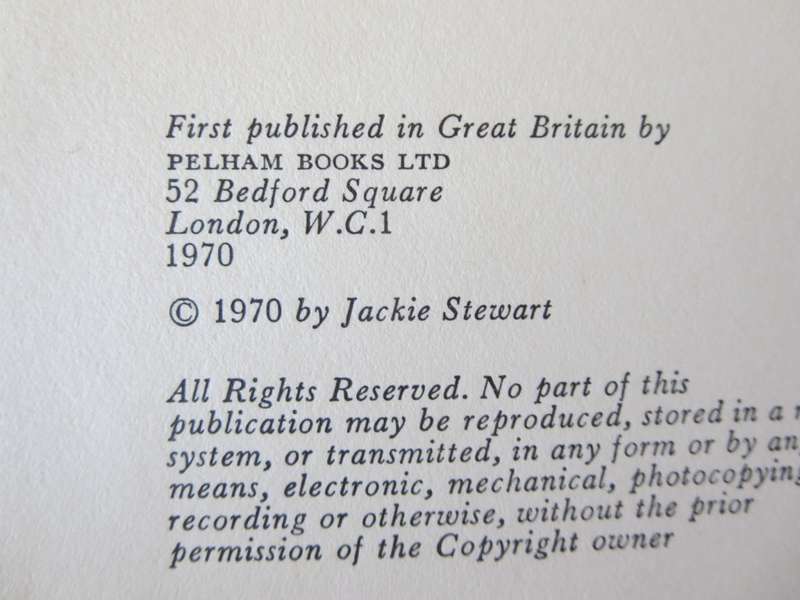 WORLD CHAMPION  by Jackie Stewart and Eric Dymock (Racing-driver, Grand Prix races)