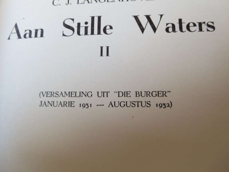 KWARTEEU-SERIE. AAN STILLE WATERS II deur C.J. Langenhoven (P)