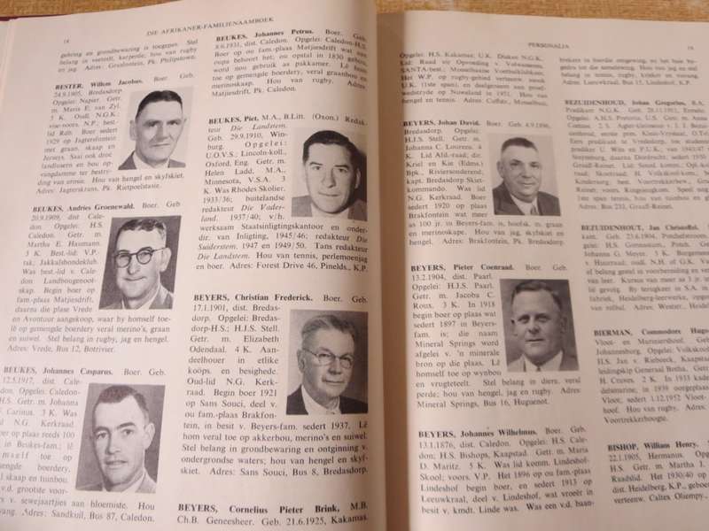 DIE AFRIKANER-FAMILIENAAMBOEK EN PERSONALIA  Saamgestel deur J. H. Redelinghuys