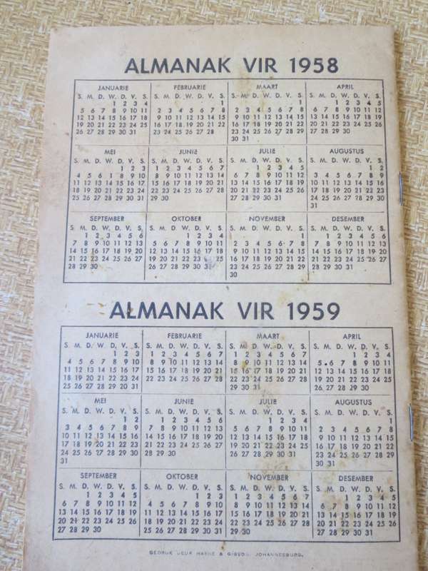 1958 EN 1959 CROWDEN SE ALMANAK EN HUISDOKTER
