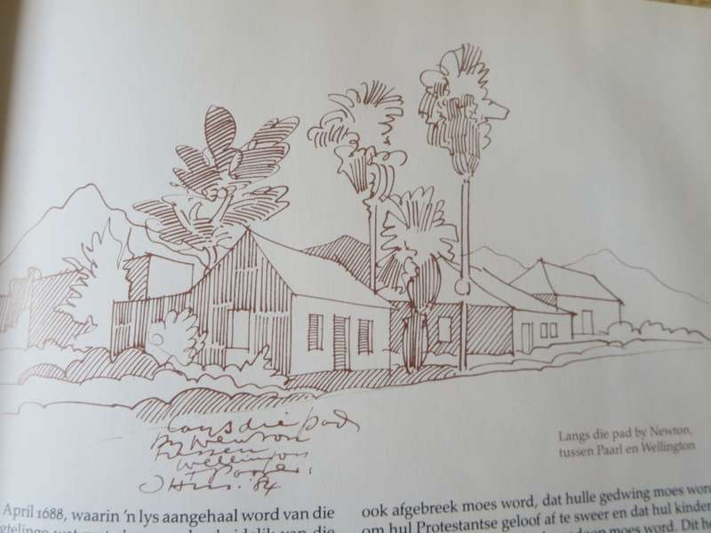 TERS VAN HUYSSTEEN. HUGENOTELAND met tekeninge deur Hannes Meiring. Geteken.  (P)