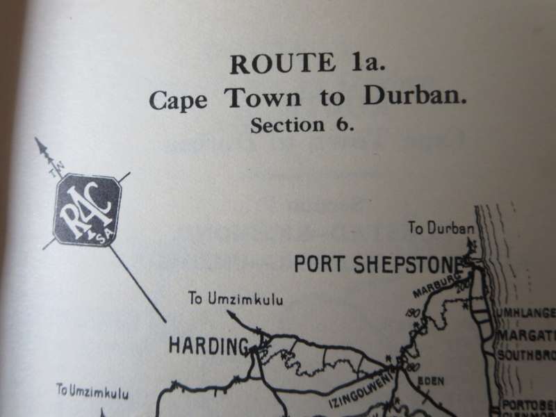 ROYAL AUTOMOBILE CLUB OF SOUTH AFRICA.  Route book 1936. Eighth edition.  (P)