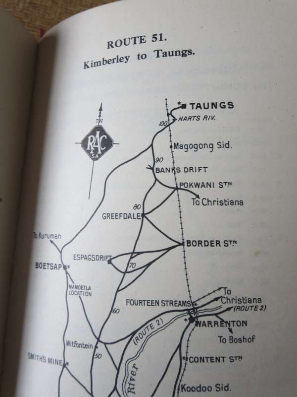 ROYAL AUTOMOBILE CLUB OF SOUTH AFRICA.  Route book 1936. Eighth edition.  (P)