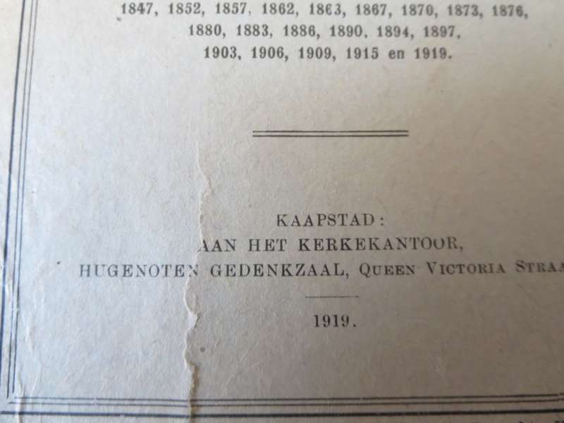 WETTEN EN BEPALINGEN voor het Bestuur van de Nederduitsche  Gereformeerde Kerk in Zuid-Afrika.   (P)