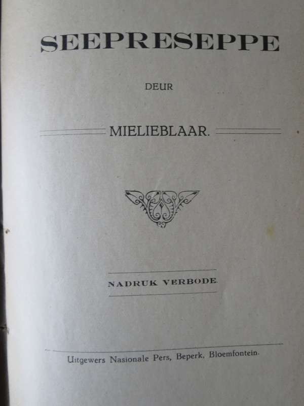 SEEPRESEPPE deur Mielieblaar.   (P)