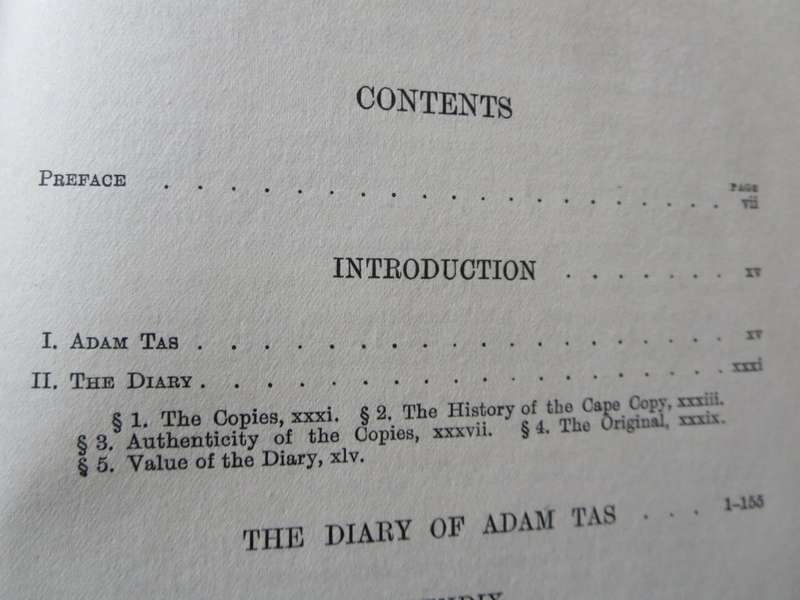 HET DAGBOEK VAN ADAM TAS. The diary of Adam Tas. 1705 - 1706. Edited by Leo Fouché.  (P)