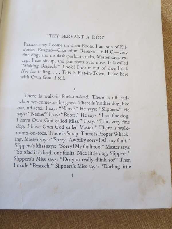 THY SERVANT A DOG told by Boots. Edited by Rudyard Kipling. Illustrated by G.L. Stampa.    (P)