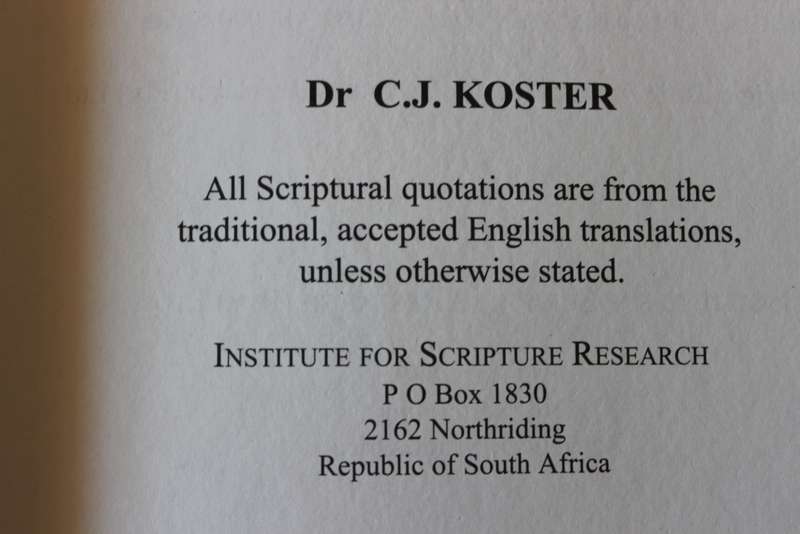 COME OUT OF HER MY PEOPLE by C.J. Koster.