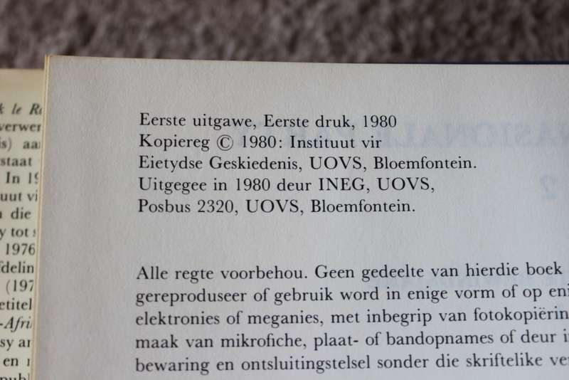 DIE NASIONALE PARTY. Deel 1 tot 4. Eietydse Geskiedenis. Universiteit van Oranje-Vrystaat.