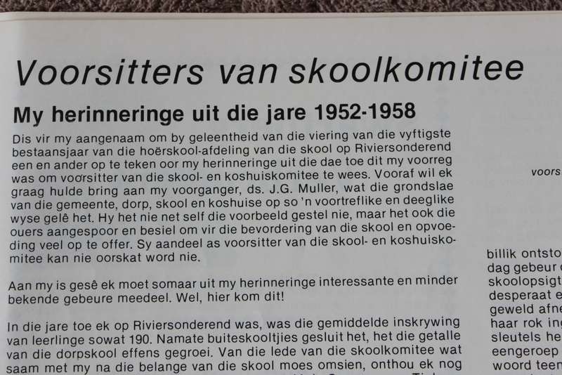 HOËRSKOOL RIVIERSONDEREND. Feesblad 1940-1990.