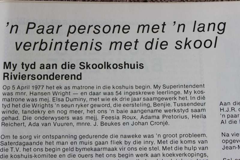 HOËRSKOOL RIVIERSONDEREND. Feesblad 1940-1990.