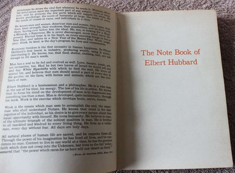THE NOTE BOOK OF ELBERT HUBBARD.