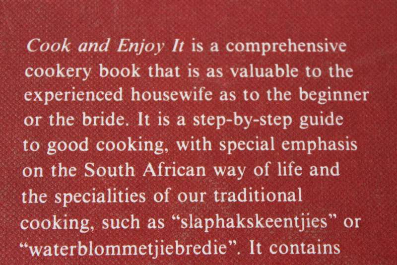 COOK AND ENJOY IT. S.J.A. de Villiers.