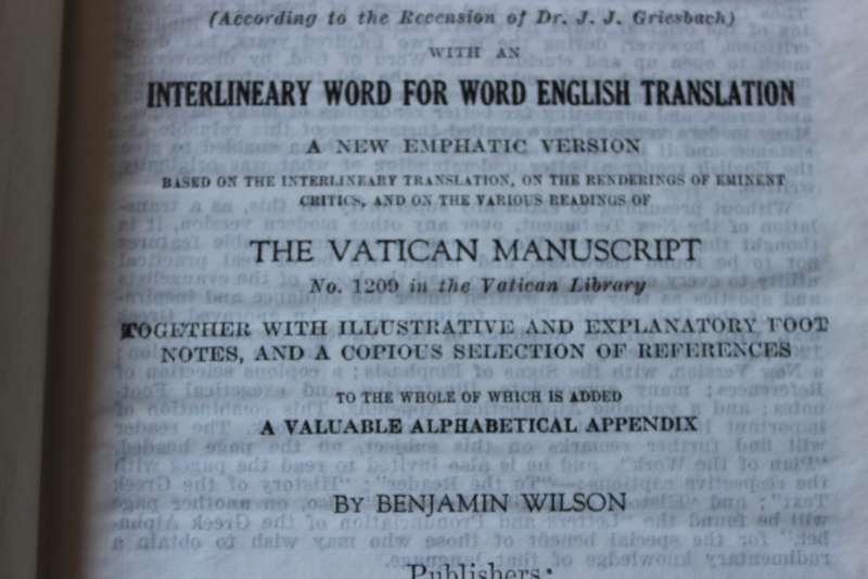 DIAGLOTT. Original Greek text with interlineary word for word English translation. Benjamin Wilson.