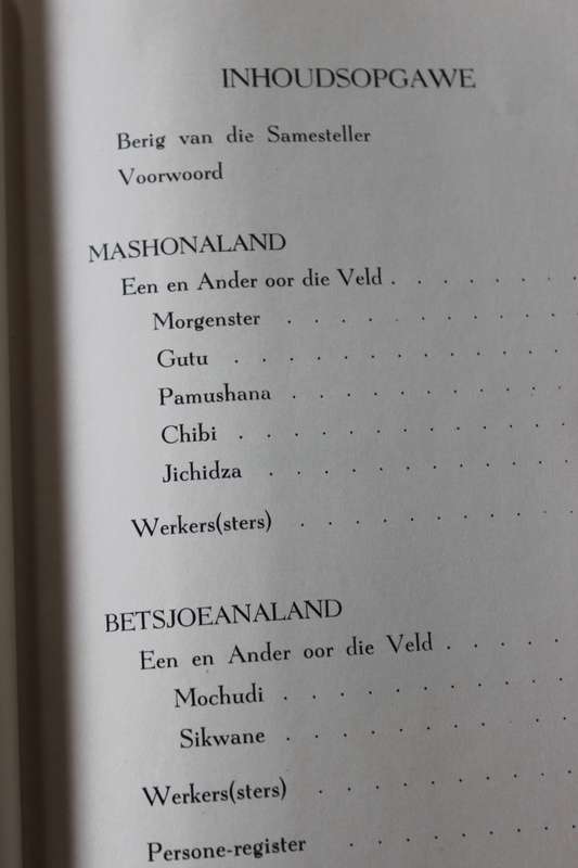WIE IS WIE IN ONS SENDINGVELDE -  Mashonaland en Betsjoeanaland  Samesteller Ds P.L. Olivier