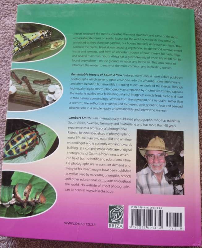REMARKABLE INSECTS OF SOUTH AFRICA. A photographic safari. Lambert Smith.