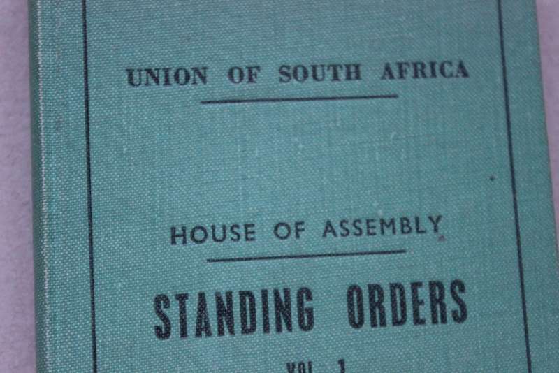 UNION OF SOUTH AFRICA. House of Assembly. Standing Orders. Vol 1. Public Business. 1957.