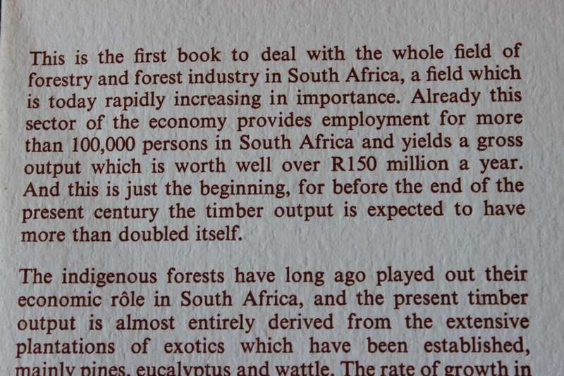 FORESTRY AND FOREST INDUSTRY in South Africa.  Mikael Grut.   (W)