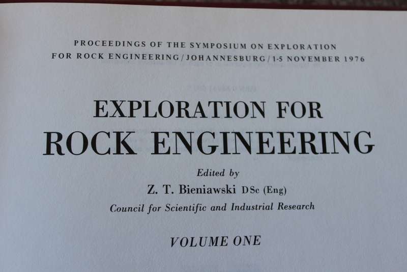EXPLORATION FOR ROCK ENGINEERING. Vol. one and two/Johannesburg/1976. Edited by Z.T. Bieniawski. (W)