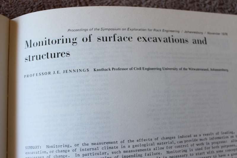 EXPLORATION FOR ROCK ENGINEERING. Vol. one and two/Johannesburg/1976. Edited by Z.T. Bieniawski. (W)