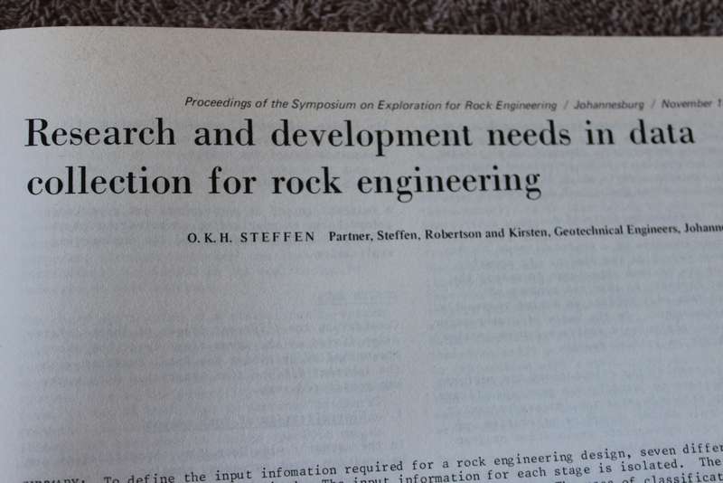 EXPLORATION FOR ROCK ENGINEERING. Vol. one and two/Johannesburg/1976. Edited by Z.T. Bieniawski. (W)