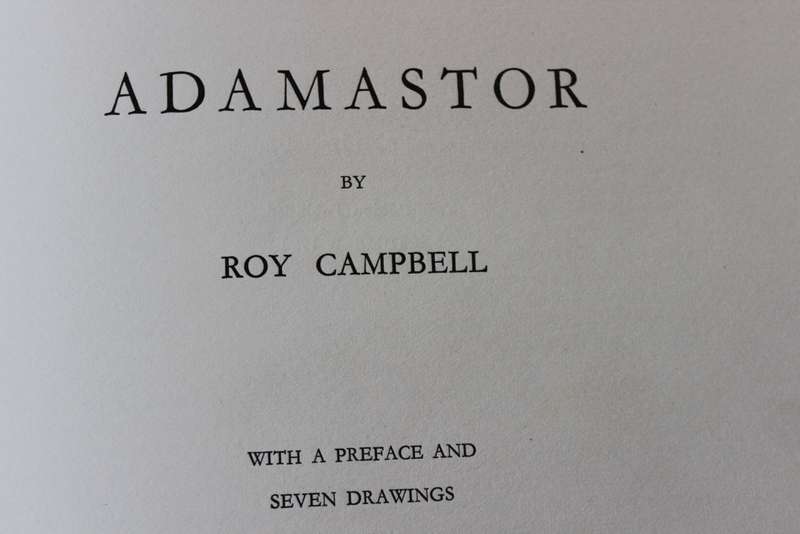 ADAMASTOR. Roy Campbell.    (W)