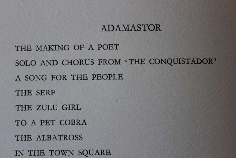 ADAMASTOR. Roy Campbell.    (W)
