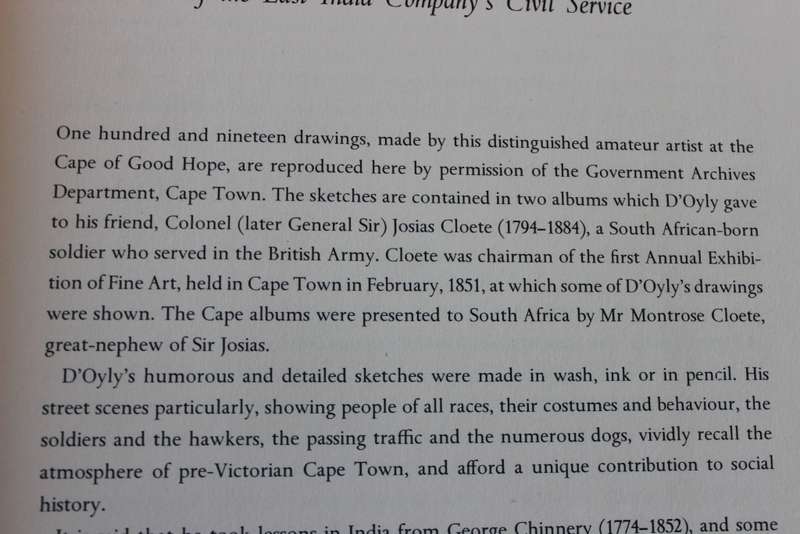 THE CAPE SKETCHBOOKS of SIR CHARLES D`OYLY. 1832-1833. Introduction by A. Gordon-Brown.   (W)