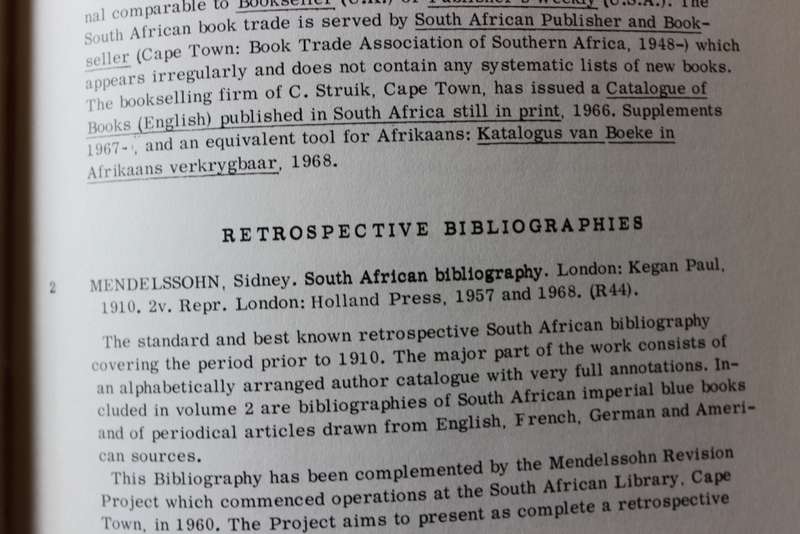 R. MUSIKER. Guide to South African Reference Books. Fifth Edition.    (W)