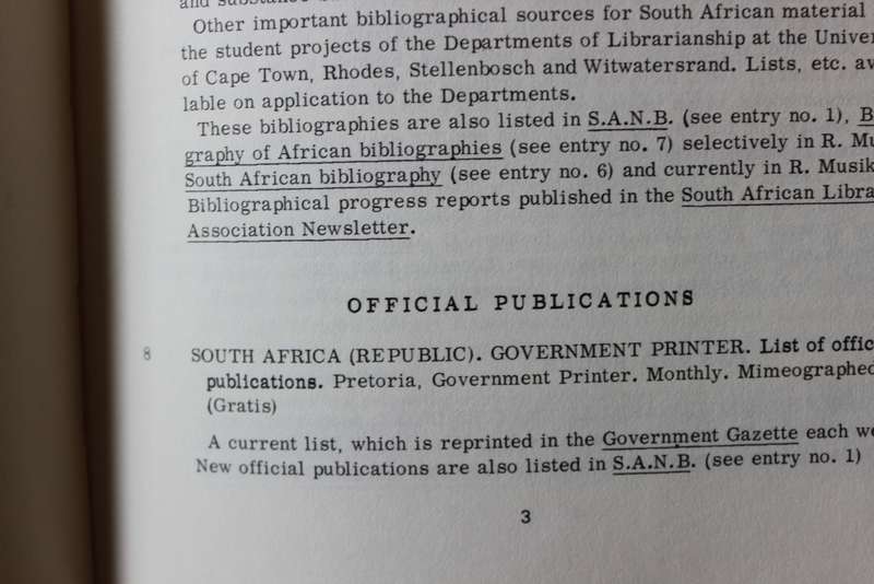 R. MUSIKER. Guide to South African Reference Books. Fifth Edition.    (W)