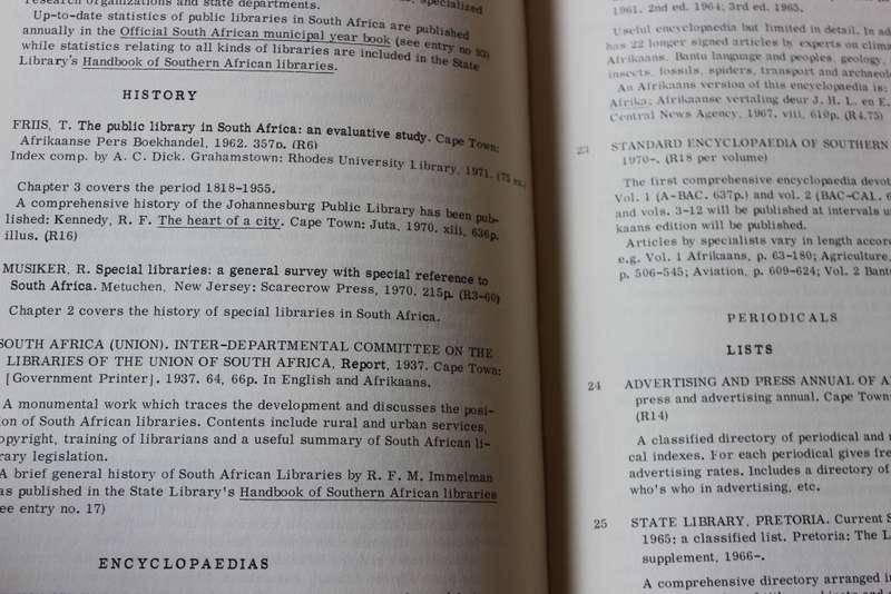 R. MUSIKER. Guide to South African Reference Books. Fifth Edition.    (W)