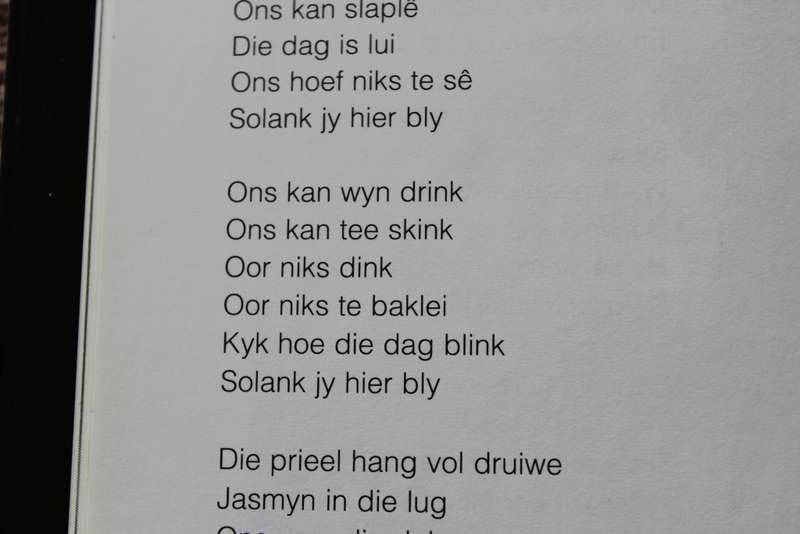 KAALVOET. AMANDA STRYDOM. LIEDTEKSTE.    (W)