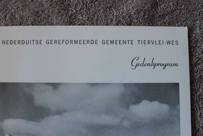 NEDERDUITSE GEREFORMEERDE GEMEENTE TIERVLEI-WES  Gedenkprogram 1965