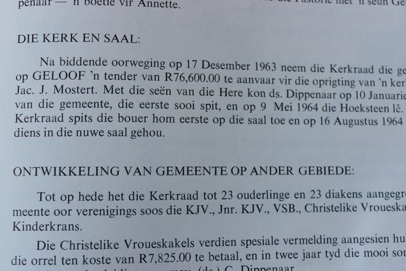 NEDERDUITSE GEREFORMEERDE GEMEENTE TIERVLEI-WES  Gedenkprogram 1965